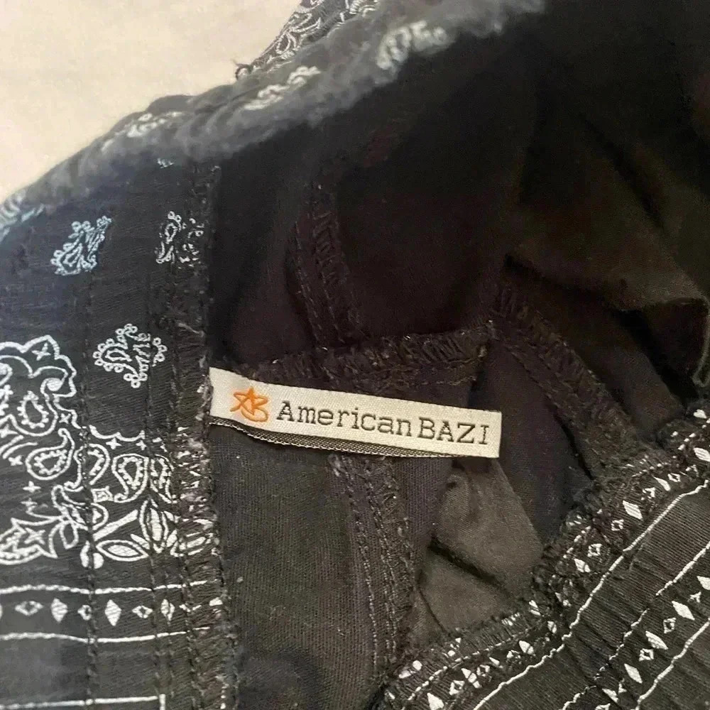 American Bazi Black Bandana High Rise Joggers Size Small - Picture 6 of 6